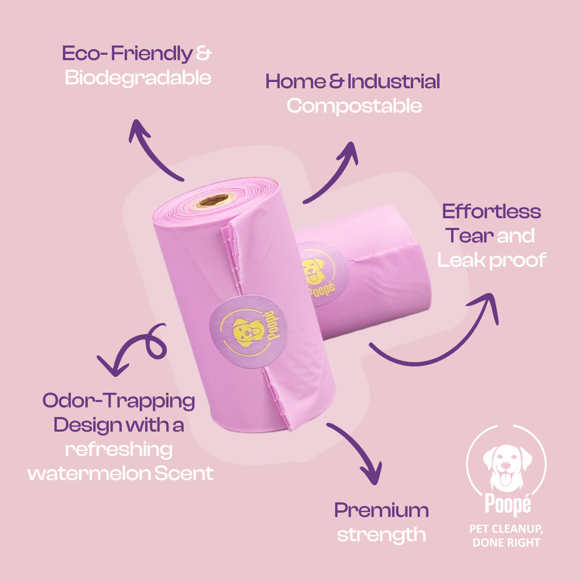 POOPÉ Biodegradable Pet Poop Bags — Premium. Certified. 135 Bags - Image 2